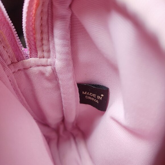 Coach Wristlet Mini Nolita Signature Canvas Iris Pink White Print Zip Closure - Picture 3 of 11